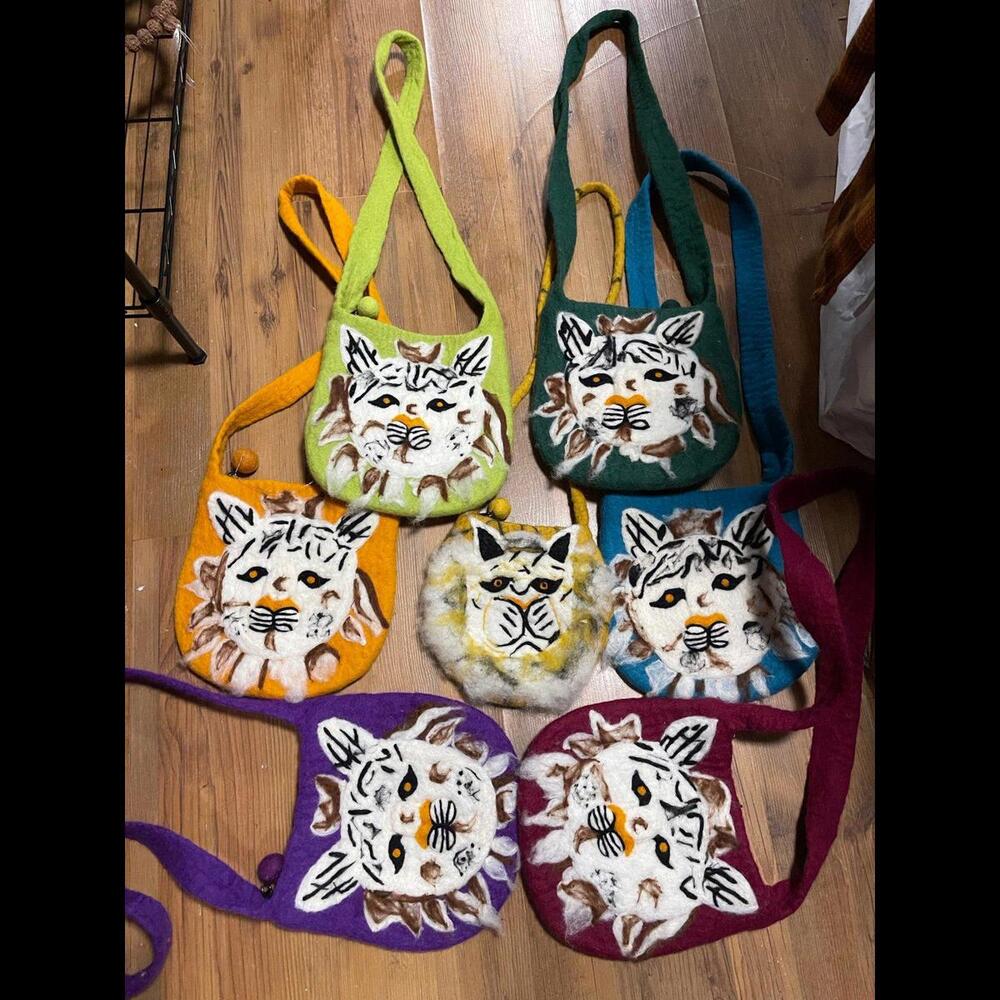 Cat style Woolen handmade bags
